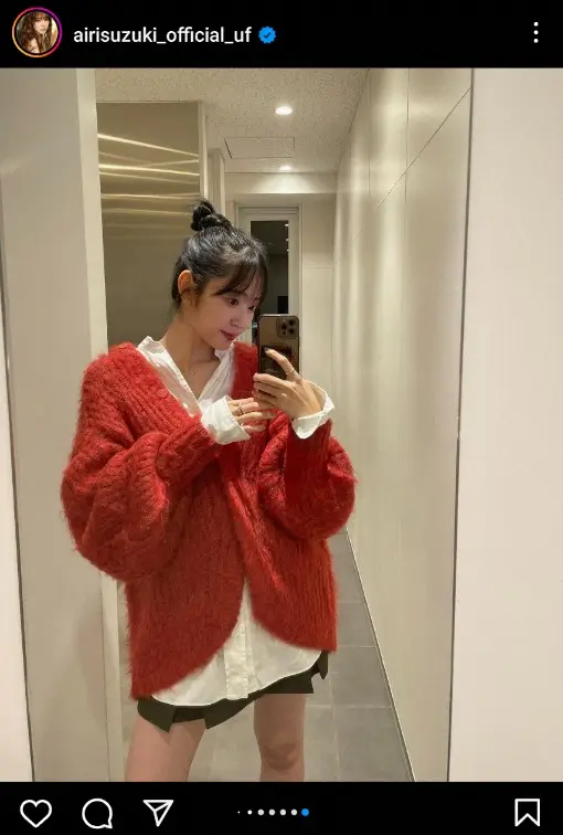 【画像・写真】鈴木愛理　“この冬私服でミニ丈始めました”ショット公開に「生足最高」「脚長！細！美脚！」