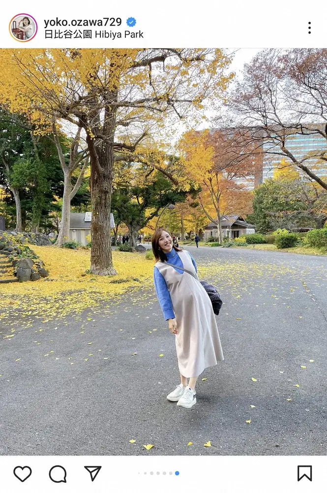 【画像・写真】第1子妊娠中のフジ小澤陽子アナ　ふっくらおなかの「おさんぽ」ショット披露に「めっちゃ可愛い」の声