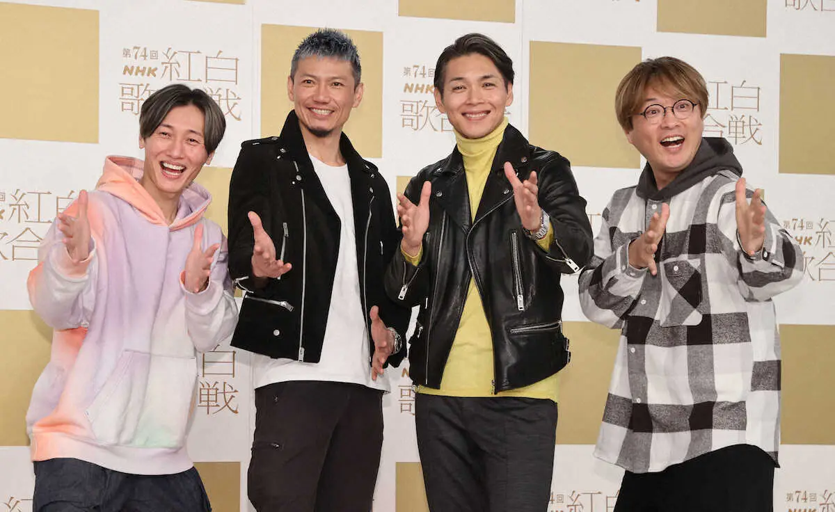 【画像・写真】【紅白リハ】純烈 QRコードPR異色演出、現メンバーで初紅白　新メンバー・岩永「町役場が懸垂幕を…」