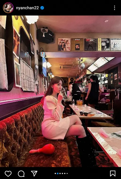 【画像・写真】小嶋陽菜　ミニワンピ“ほろ酔い”ショット披露に「永遠の最推しです」「見事なスタイル」「めっちゃ綺麗」