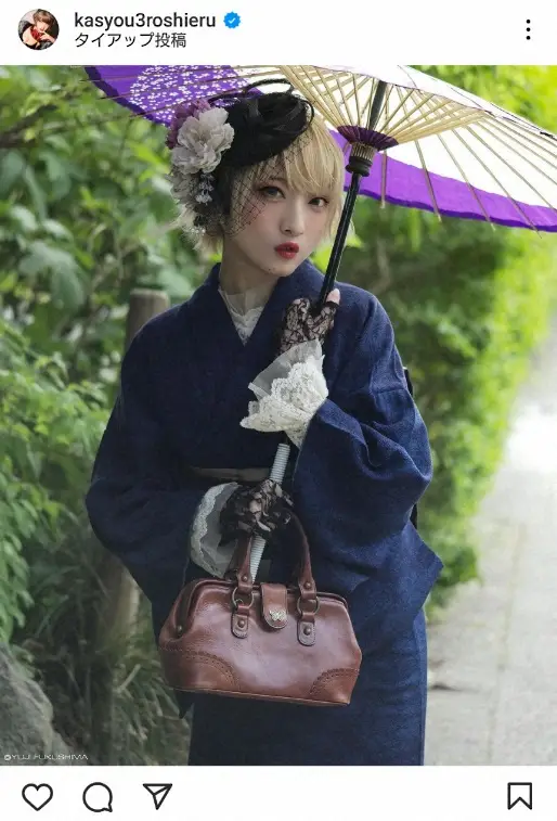 【画像・写真】コスプレーヤー火将ロシエル　和風ショットで新年あいさつに「大人っぽくてイイ」「昭和レトロな雰囲気」