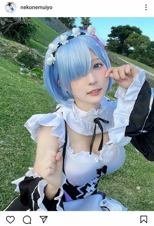 【画像・写真】人気コスプレーヤー猫田あしゅ　ゼロから始める異世界生活レムのコス披露に「本物だ！」「コスプレの天才」