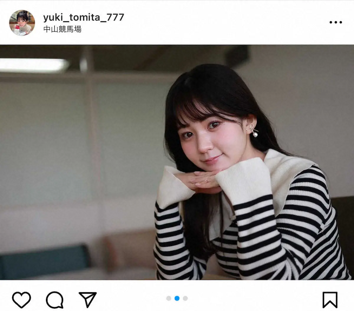 【画像・写真】競馬中継の人気女子アナ「良いことありそう」　襟付きニットS！「あざとくて可愛い」「センス抜群」の声