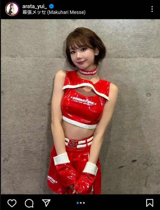 【画像・写真】“美しすぎるラウンドガール”新唯　ミニの新コスチューム披露に「激カワ」「ヤバい」「天使です」