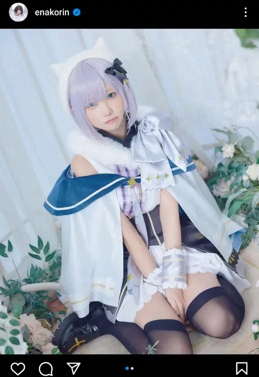 【画像・写真】えなこ　ミニスカ“花芽すみれ”コスプレ披露に「透明感すごすぎです！！」「まぢ天使」「似合いすぎ」