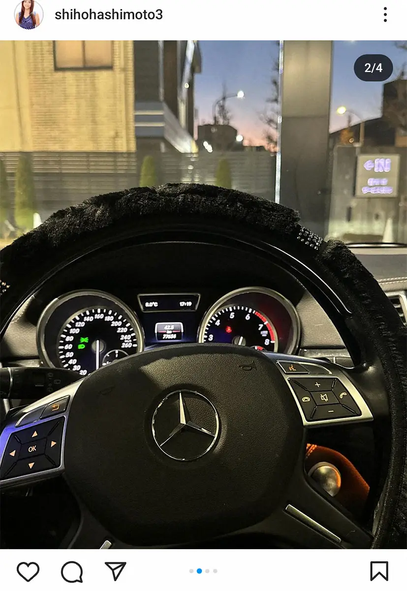 【画像・写真】橋本志穂　愛車ベンツ・GLクラスのヘッドライト交換で「たかっ」と驚く