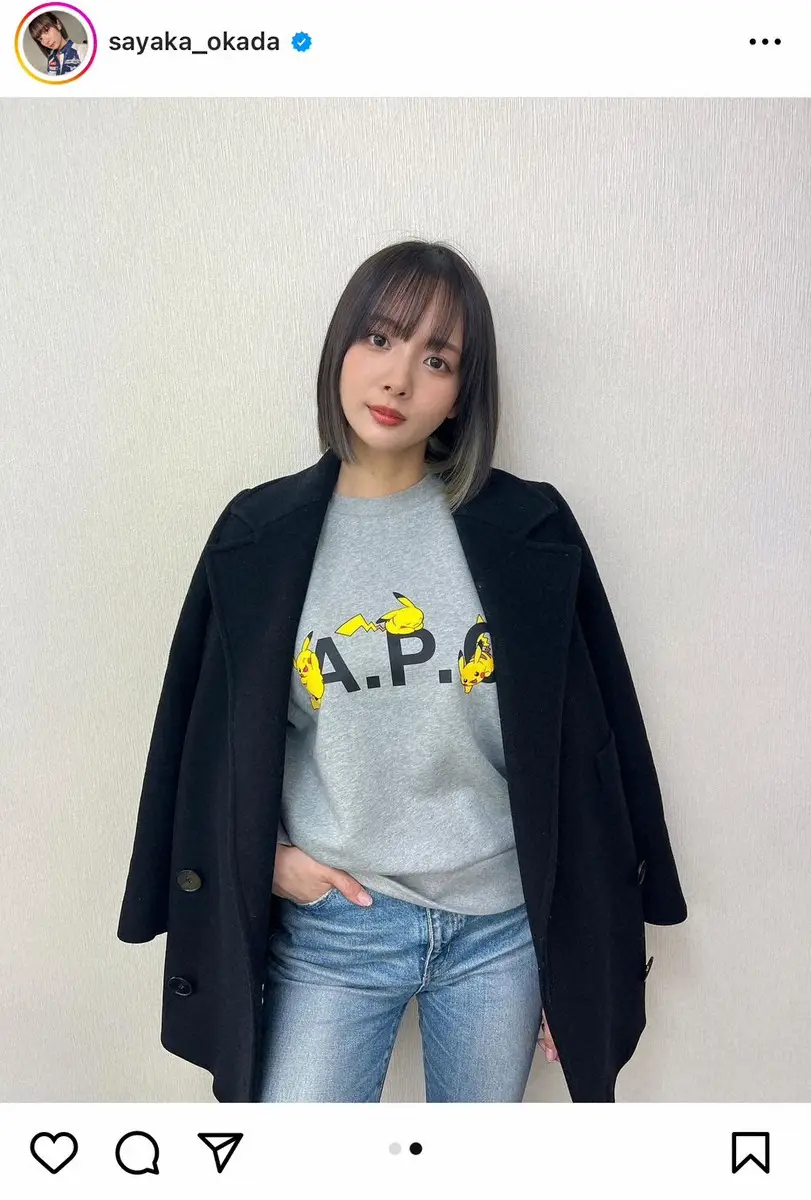 【画像・写真】岡田紗佳　「買っちゃった」欲しかったスウェット姿に「服にもスタイルがある」「何着ても似合う」