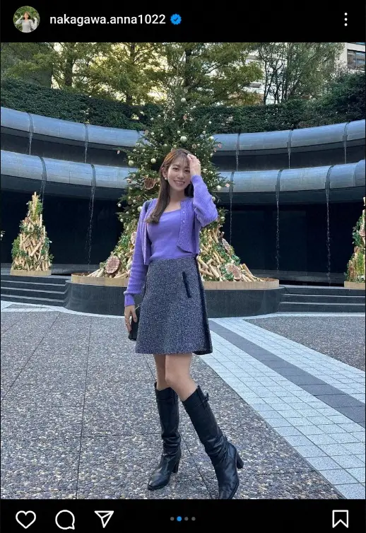 【画像・写真】“リアル・メーテル”NHK中川安奈アナ　防寒着ショット公開に「銀河鉄道に乗ってきたんですね」