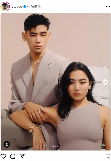 【画像・写真】UTA　「妹と貴重な撮影」兄妹ショット　両親は本木雅弘と内田也哉子さん　「圧倒的オーラ」の声