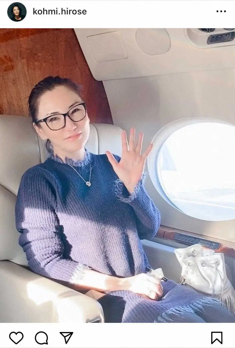 【画像・写真】広瀬香美「プライベートジェット機で空の旅」にファンも驚き「スゴすぎ」「キレイに映える香美ちゃん」