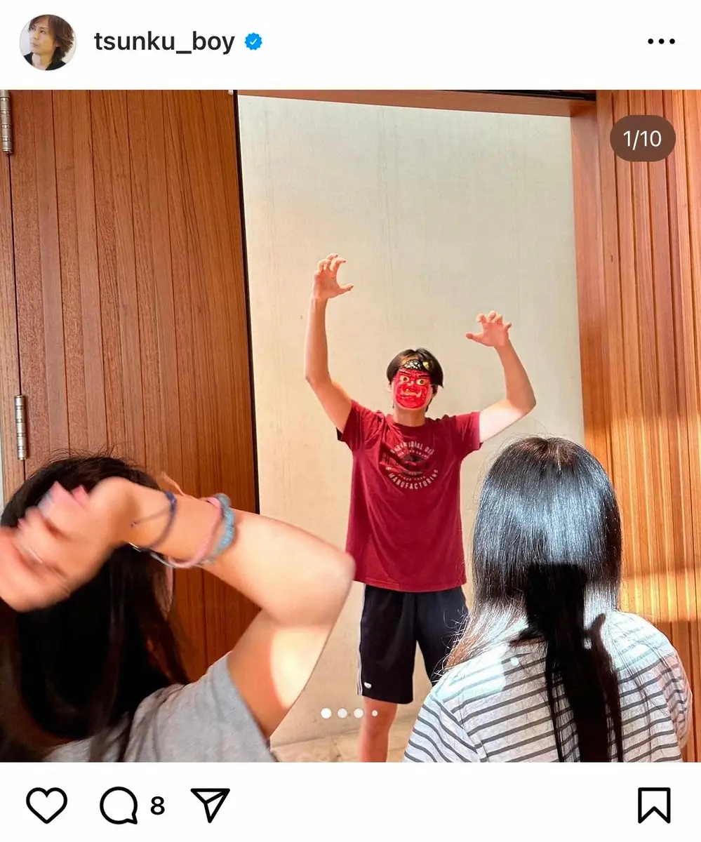 【画像・写真】つんく♂、家族で節分を楽しむ姿を公開　“鬼役”長男に「立ち姿パパさんに似てますね」の声