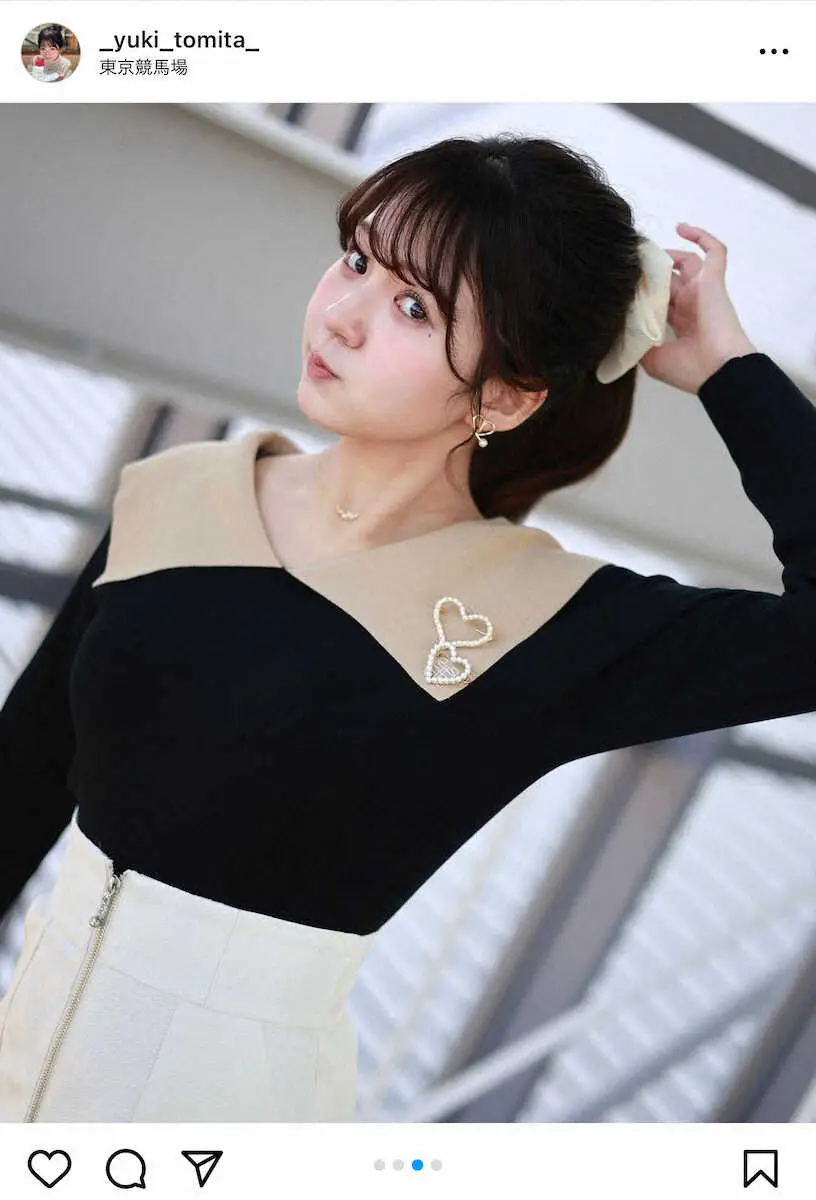 【画像・写真】久々のポニーテールもお似合い！冨田有紀の公式インスタグラム（＠yuki_tomita_777）から。