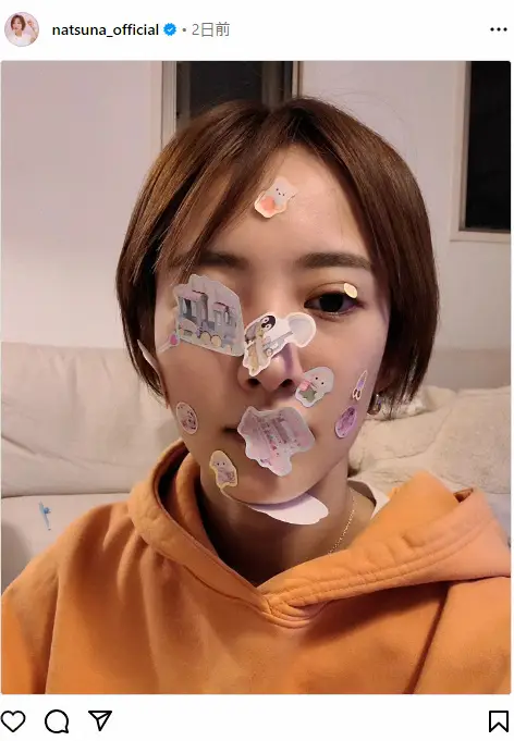 【画像・写真】夏菜　ギョッ！「顔面シールだらけ」ショットが大反響　何が起きた？「あるある」「どこの家も一緒」の声