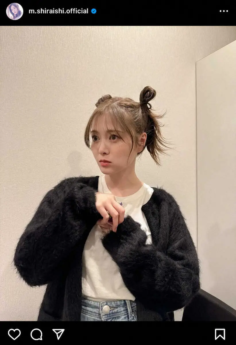 【画像・写真】珍しいヘアスタイルでファン大興奮！白石麻衣公式インスタグラム（＠m.shiraishi.official）から