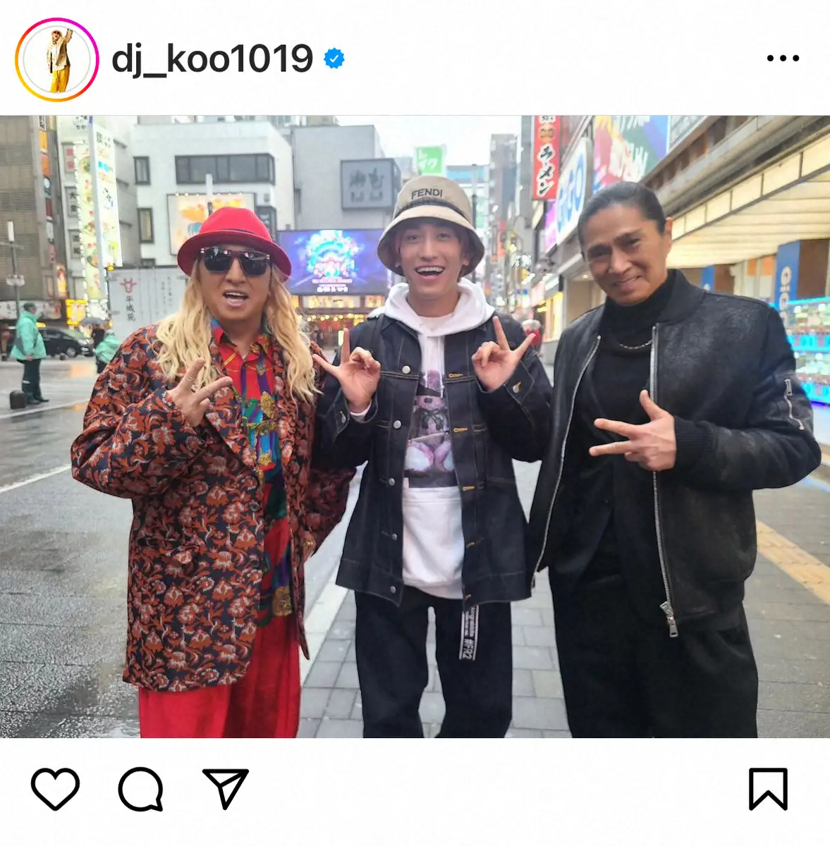【画像・写真】DJ　KOO　「歌舞伎町でSAMと撮影してたら」プライベートの人気芸人に遭遇「カッコ良すぎたw」