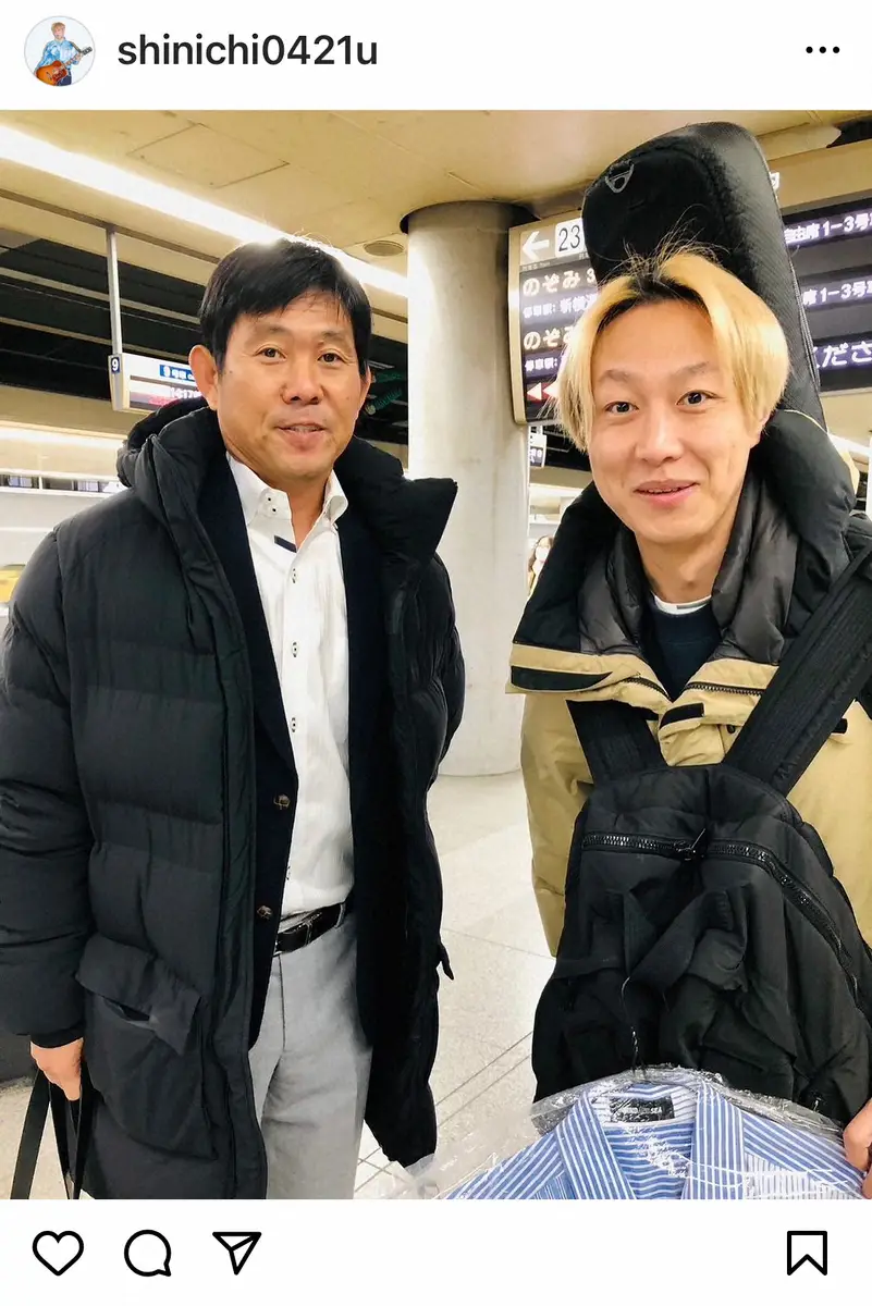 【画像・写真】お見送り芸人しんいち　新幹線のホームで日本代表監督とばったり「テンション上がっていたら…」