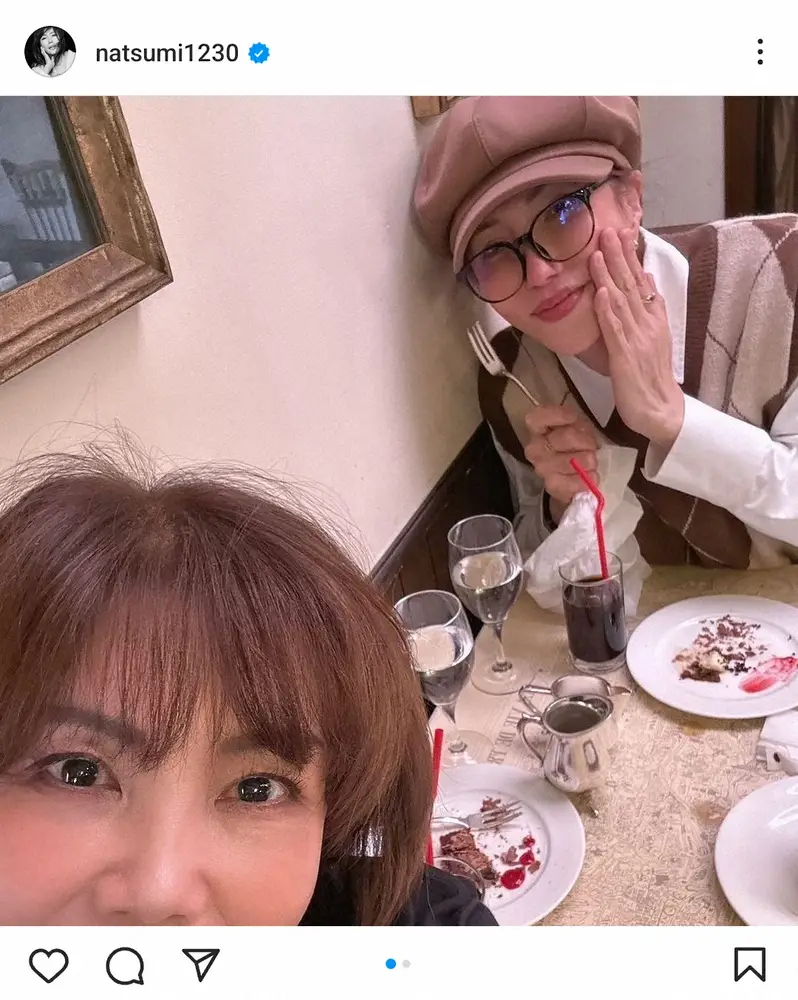 【画像・写真】小川菜摘　「この子と久しぶりにランチ」女子会2ショに「お姫様お二人」「どんどん綺麗に」の声