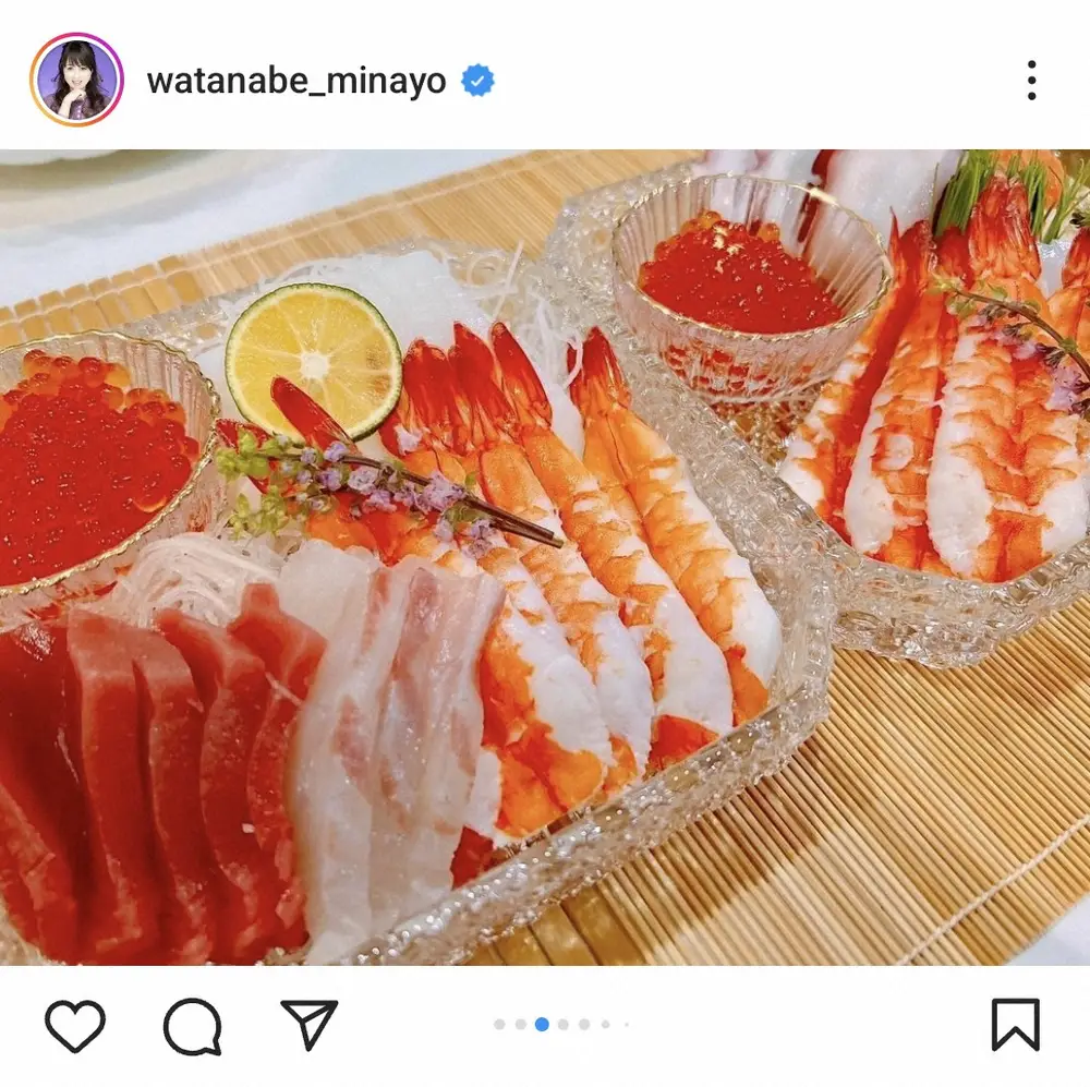 【画像・写真】渡辺美奈代　手作り「ひな祭りごはん」披露に「美味しそう　料亭みたい」「豪華」「華やかで素敵」の声