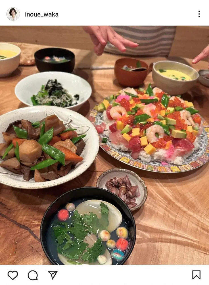 【画像・写真】井上和香　8歳長女の渋すぎる好物が並ぶ食卓が話題「テンションあがる」「美味しそう」の声