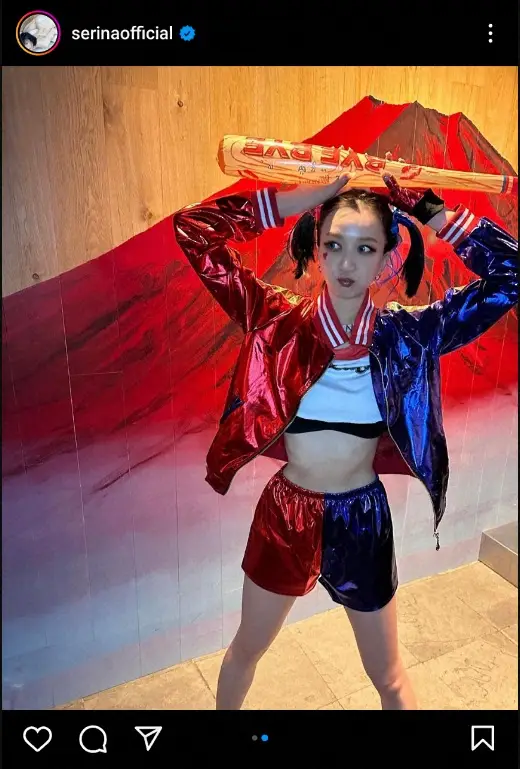 【画像・写真】芹那　美腹筋“丸出し”ハーレイ・クインのコスプレ姿披露に「ボクサーのおなか」「凄い」「カッコいい」