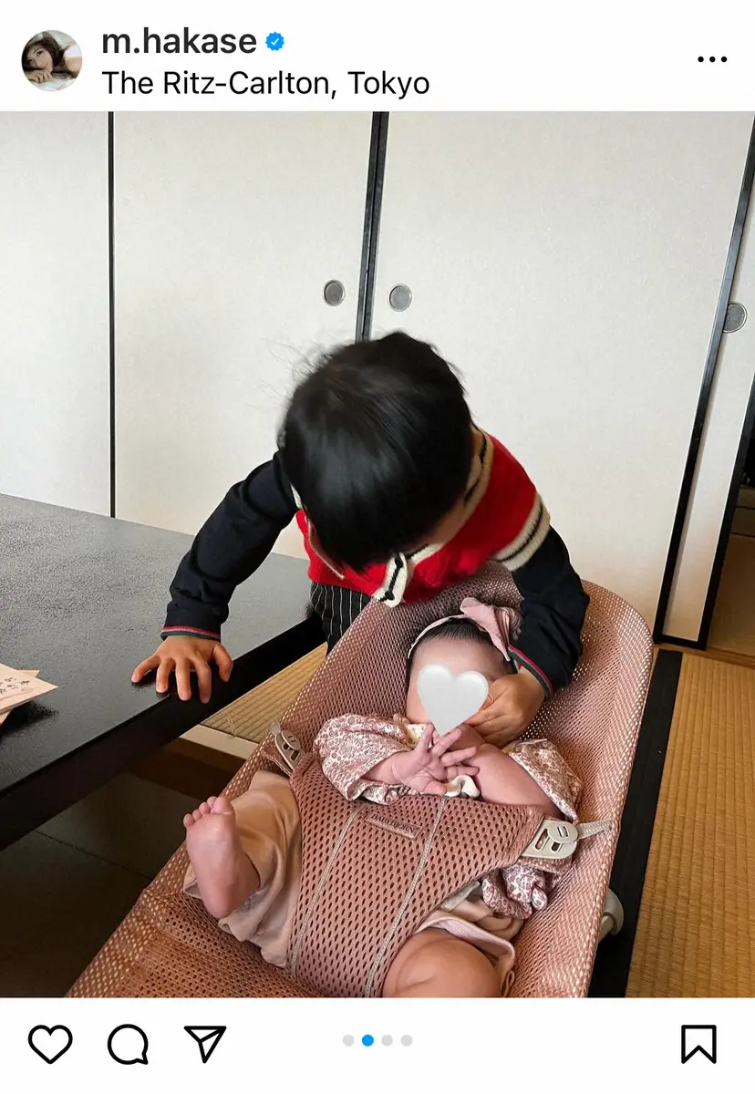 【画像・写真】葉加瀬マイ　昨年12月誕生の第2子長女のお食い初め報告「兄妹の絡みがとってもかわいいです」