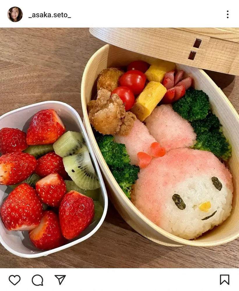 【画像・写真】瀬戸朝香「娘の4年生最後のお弁当」　愛情たっぷりのキャラ弁に「力作」「とってもかわいい」の声