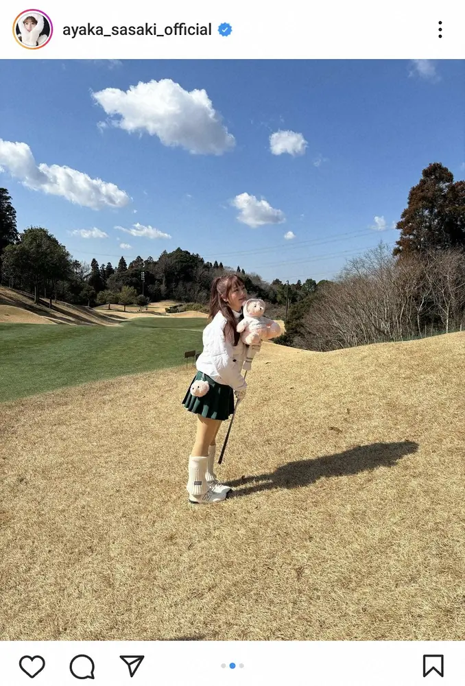 【画像・写真】ももクロ佐々木彩夏　「プライベートの」ミニスカゴルフウエア姿に「可愛い～」「ゴルフ場の女神」の声