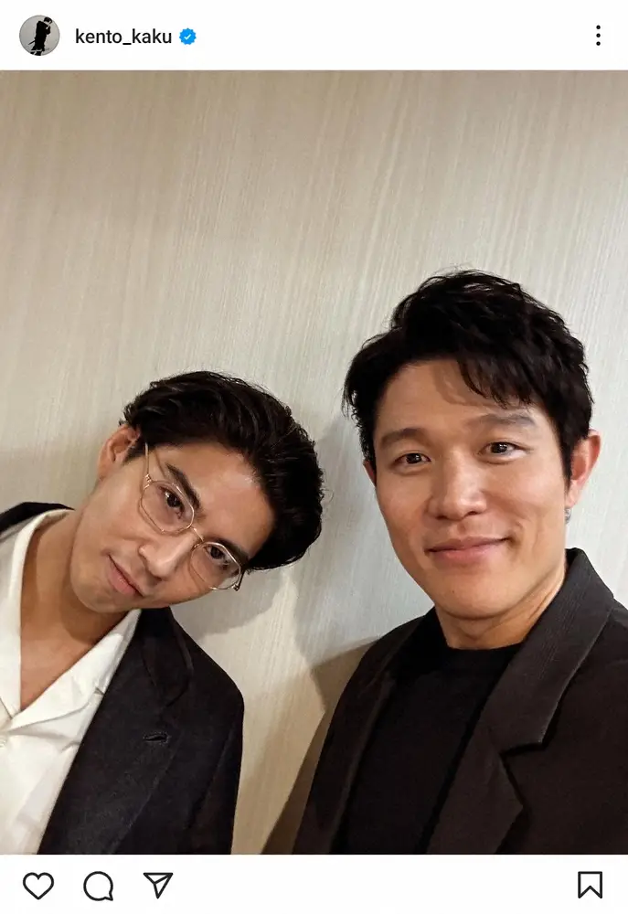 【画像・写真】賀来賢人　“探偵”との2ショにドラマファン興奮「大好きな2人」「推しと推し」「最強コンビ」