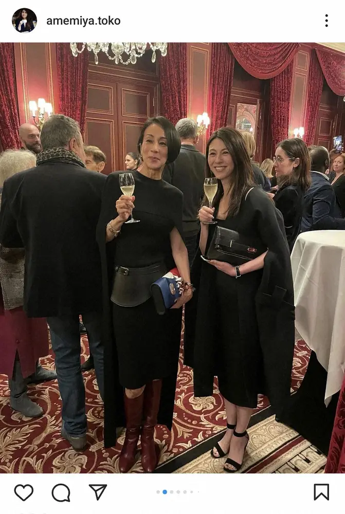 【画像・写真】雨宮塔子　かねて応援しているバレリーナの快挙を報告　中村江里子とのドレスアップ2ショットも披露