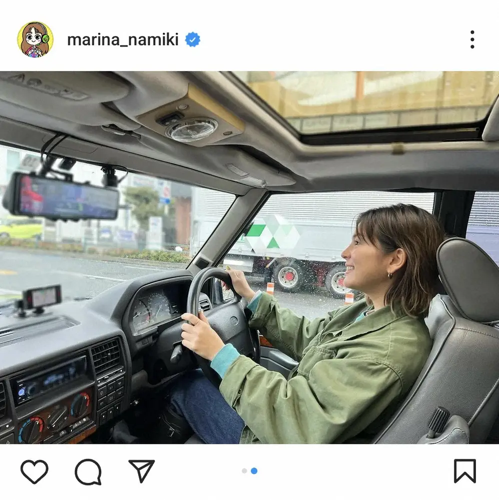 【画像・写真】テレ朝・並木万里菜アナ「可愛すぎて、見るたびにキュン」新たな愛車の運転ショットに「横顔もキレイ」