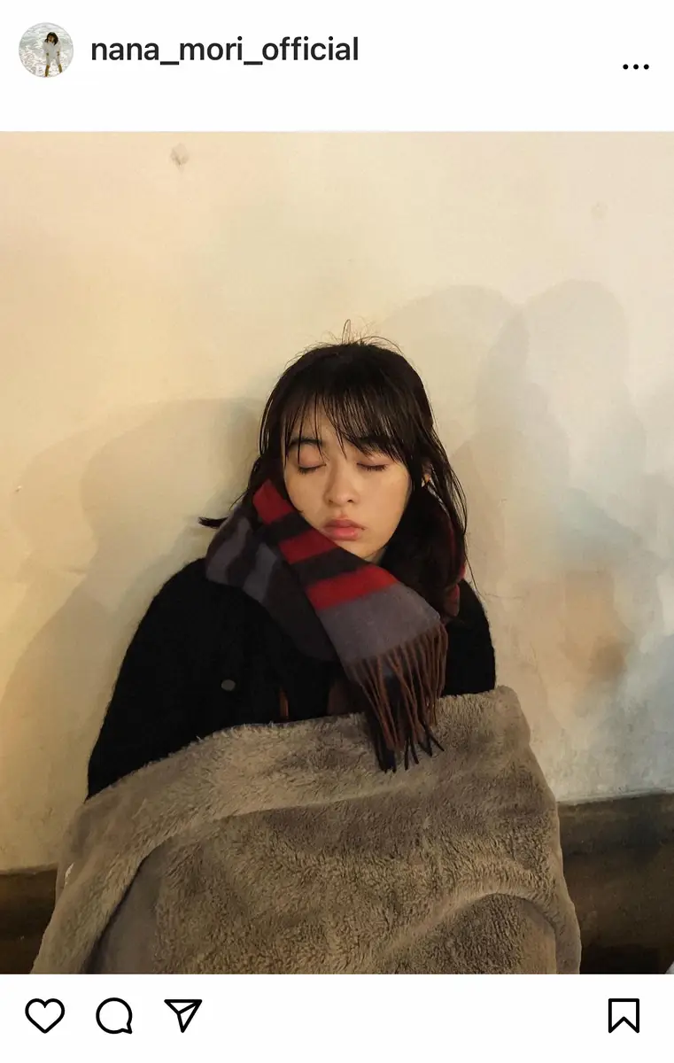 【画像・写真】森七菜　居眠りオフショットにファン悶絶「天使や」「かわいすぎて震える」「赤ちゃんみたいな寝顔」