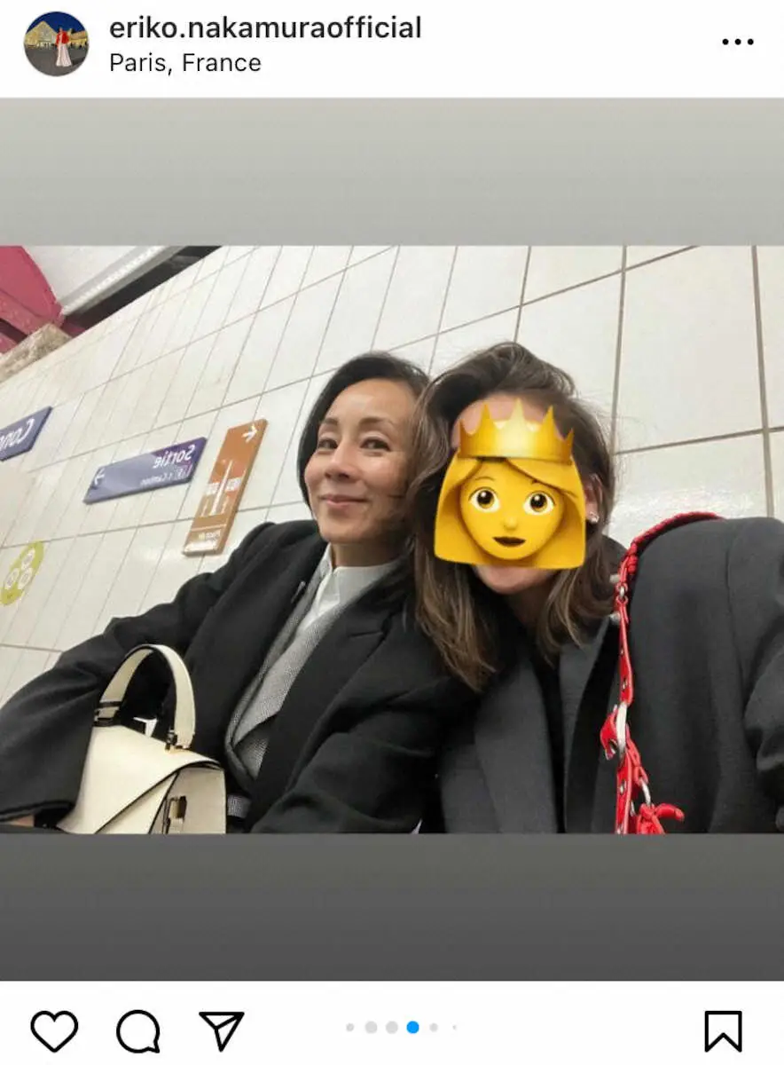 【画像・写真】中村江里子　母娘とも“家族兼用”衣装ながら見事な着こなし披露「我が家の男性陣に好評だった」