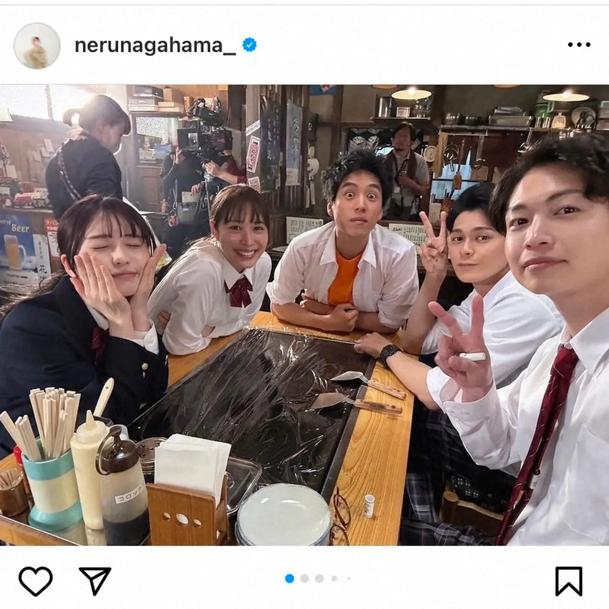 【画像・写真】長濱ねる　撮影オフショットで女子高生姿を公開、主演女優と新ドラマのリアタイもファンに報告