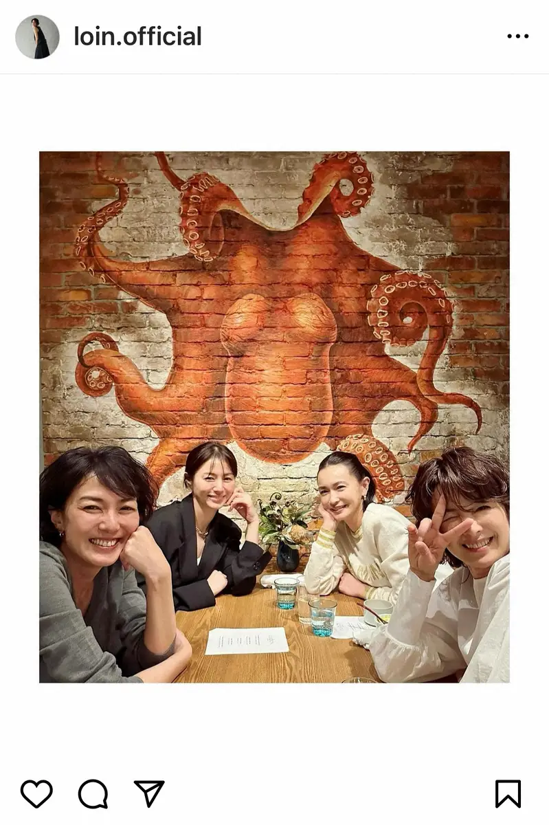 【画像・写真】井川遥　「同世代」豪華女優陣との「シーフードで乾杯」報告　「えぐすぎ」「眼福」「最強メンツ」と反響