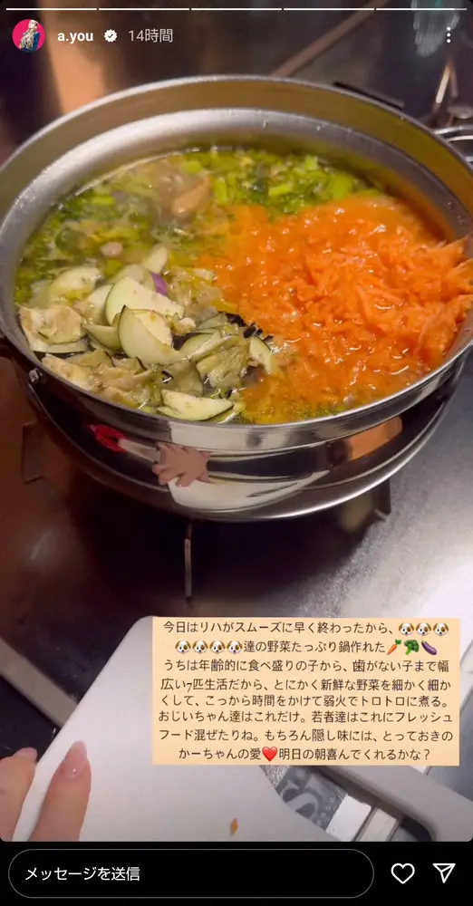【画像・写真】浜崎あゆみ　空き時間に愛犬7匹のゴハン作り「野菜たっぷり…隠し味にはとっておきのかーちゃんの愛」