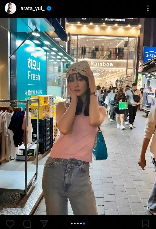 【画像・写真】“美しすぎるラウンドガール”新唯　ピンクのノースリーブ姿披露に「顔ちっちゃ」「神様ボディ」