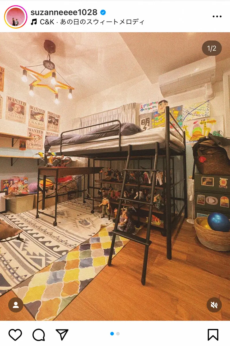 【画像・写真】スザンヌ　10歳息子の子ども部屋公開　インテリアが「組み合わせ上手」「オシャレが詰まってる」と反響