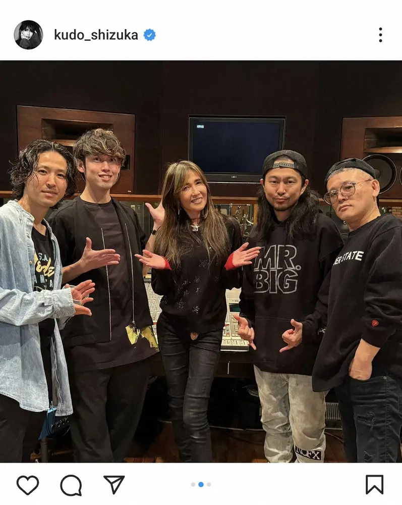 【画像・写真】工藤静香　ブラックコーデでSCANDALメンバーらとレコーディングオフショット「素敵」「カッコいい」