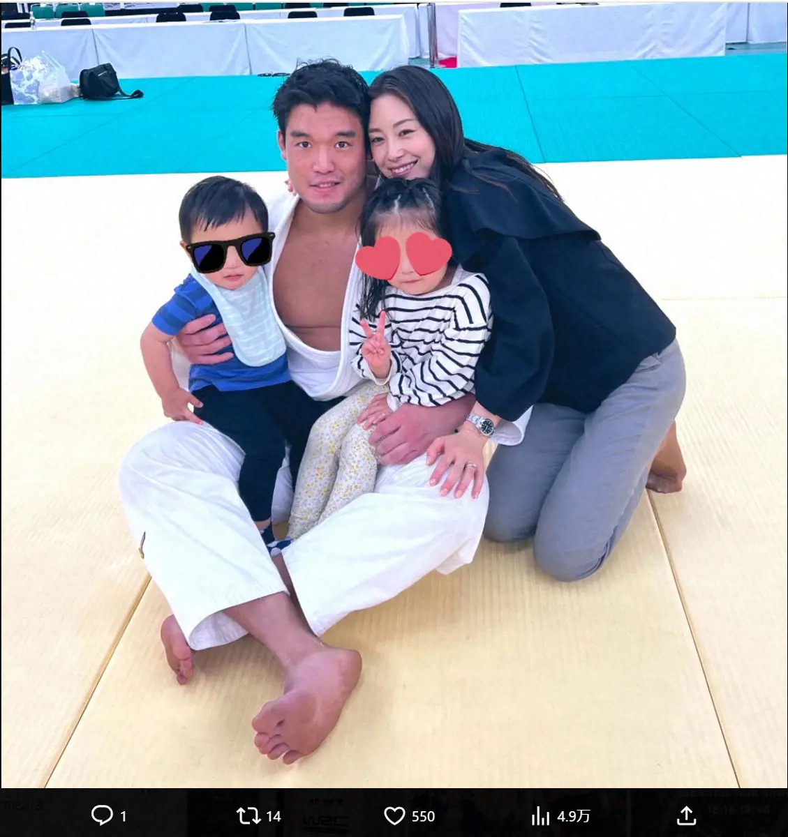 【画像・写真】柔道男子100キロ級リオ銅・羽賀龍之介の妻が第3子妊娠　出産予定は9月