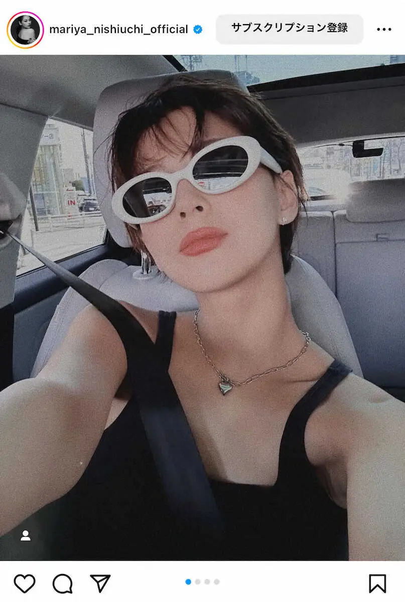 【画像・写真】西内まりや「ショートに慣れてきた！」　黒キャミソールでの自撮りS！「魅惑の首筋」「お似合い」の声