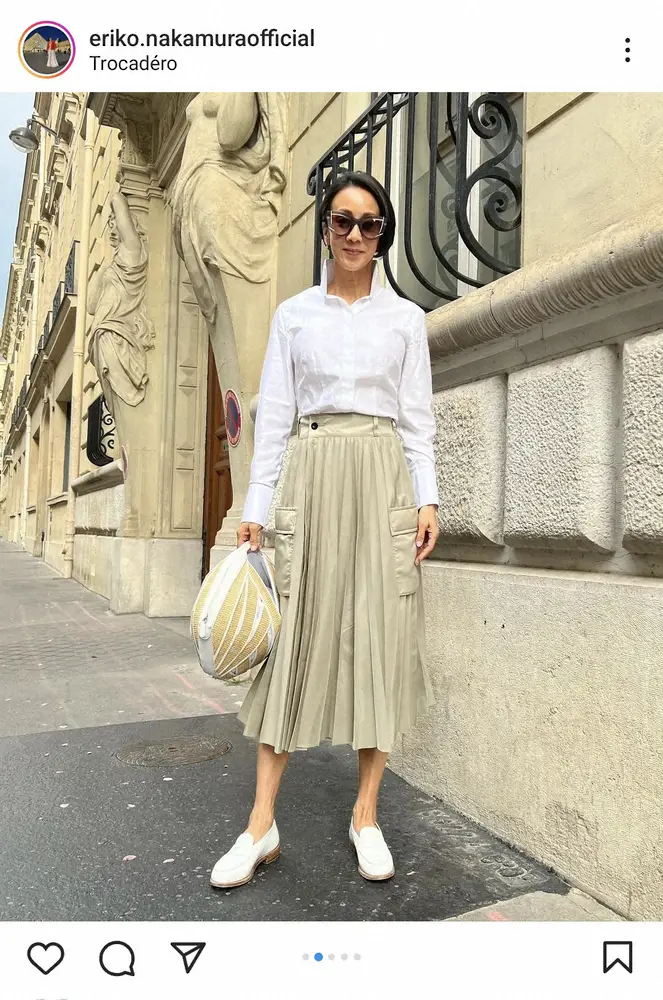 【画像・写真】中村江里子　「久しぶりのスカート」爽やかお出かけコーデに「スタイルいいし、センスいいし、最高」の声