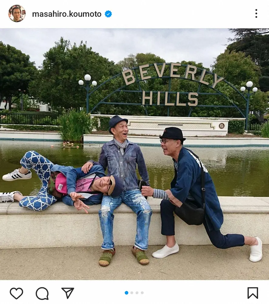 【画像・写真】甲本雅裕「尊敬する大先輩と」名優そろってハリウッドへ　ヒザ枕ショットに「カッコいい」「ほっこり」の声