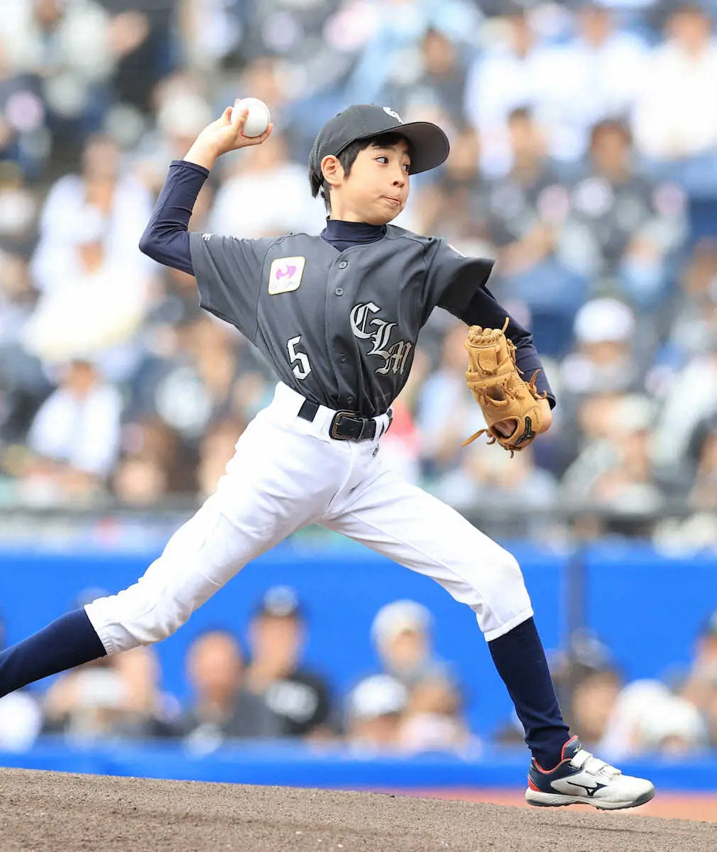 【画像・写真】寺島しのぶ長男の尾上眞秀　始球式でノーバウンド投球「風が強くてマリンはちょっと難しかったです」