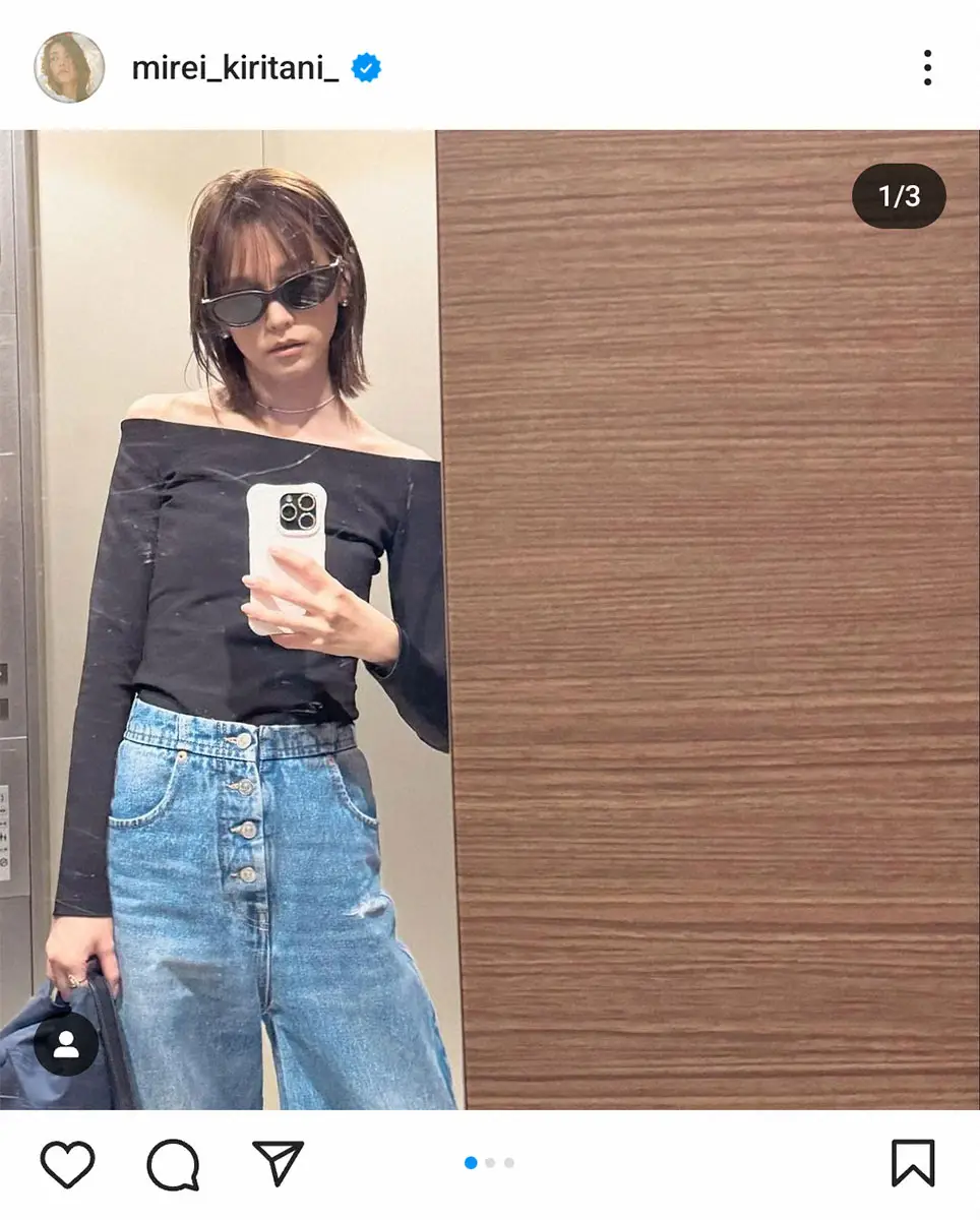 【画像・写真】桐谷美玲　オフショルダーで「鎖骨をブイブイいわせながらお散歩」に「綺麗な鎖骨」「格好いい」の声