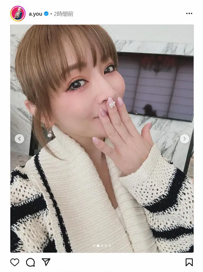 【画像・写真】浜崎あゆみ　リボンあしらった新ネイル披露　美貌にも「どこまで可愛いの」とファン興奮