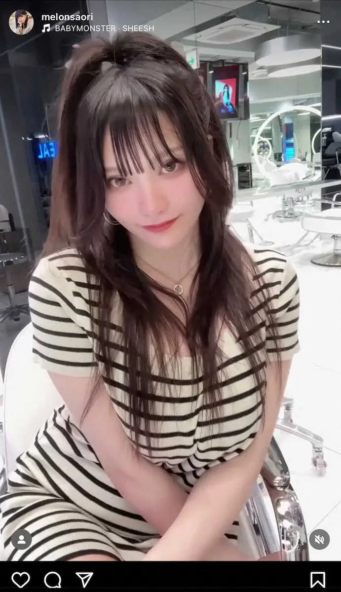 【画像・写真】ナイスバディーで話題のラウンドガール　ハーフアップ韓国ヘアー！「いつもと違う可愛さ」「色っぽい」の声