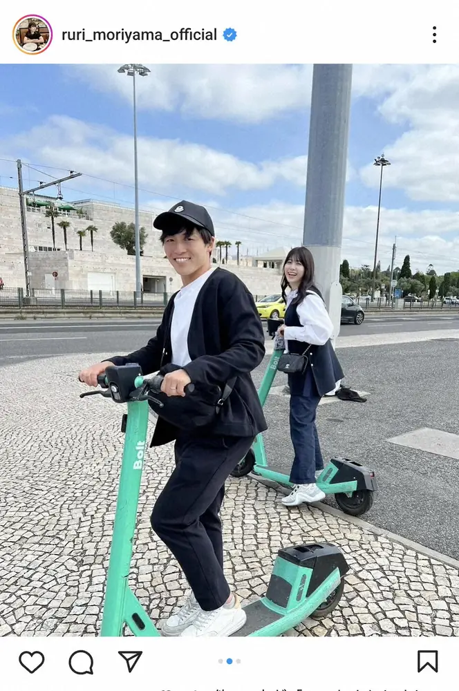 【画像・写真】日本代表MF相馬勇紀の妻・森山るり　リスボン観光の仲良し夫婦ショット披露「初心に戻った気がしました」