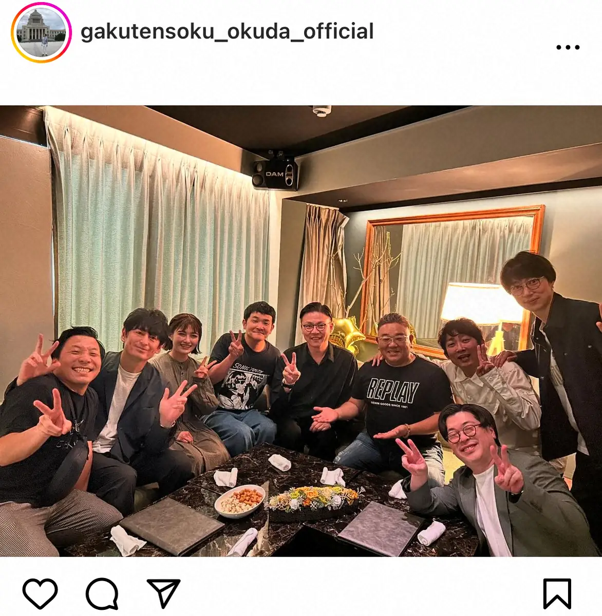 【画像・写真】ガクテンソク奥田　急きょのザ セカンド祝勝会に売れっ子大集結「いやこんなに豪華なことになるの！？」