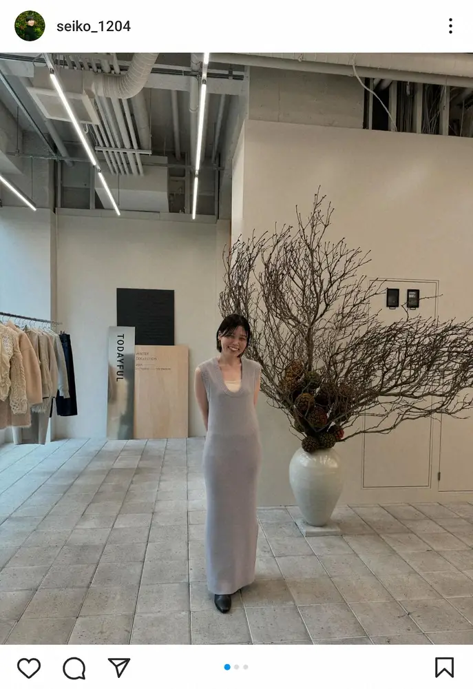 【画像・写真】元・尼神インター誠子　ダイエット効果!?ぴったりニットドレスに「スタイル抜群」「ラインが綺麗」の声