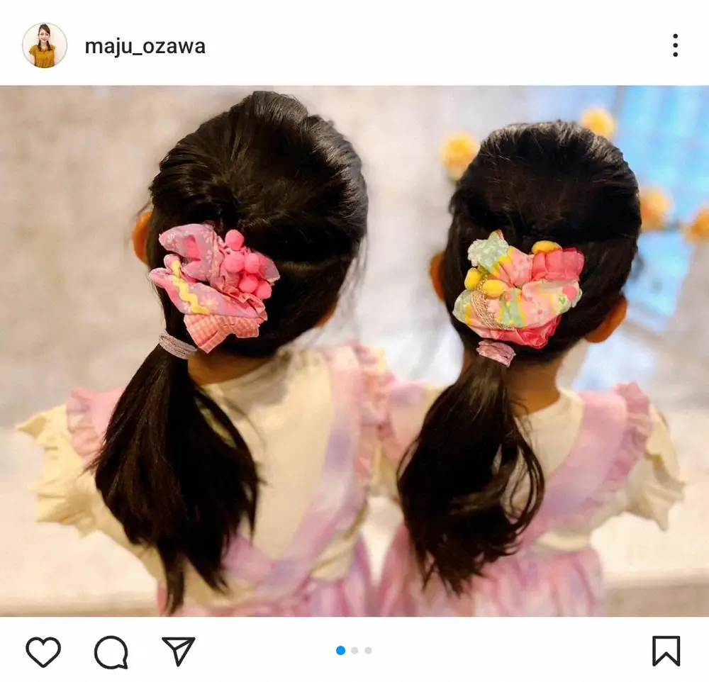 【画像・写真】小沢真珠　小学生姉妹のために作ったヘアアクセサリーに「可愛い」「めちゃ羨ましい」の声